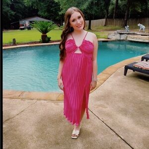 Chic Pink Pleated Chemise